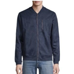 Ben Sherman Jacket Mens XL Blue Suedecloth Full Zip Pockets Lined Casual NWOT